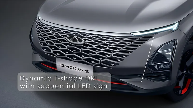 Chery Omoda 5 Dynamic T shape DRL with sequential LED sign